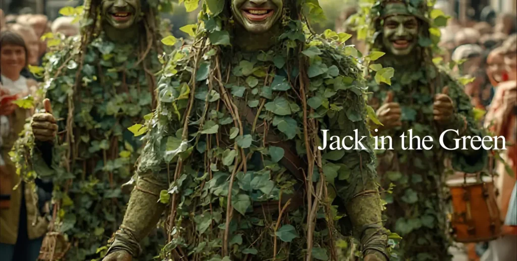 Traditional Jack in the Green May Day celebration